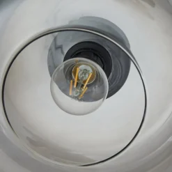 Lindby taklampe Hildur, Ø 28,5 cm, røykgrå, glass| Taklamper