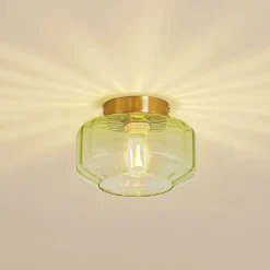 Lindby taklampe Hildur, grønn, glass, Ø 22 cm Outlet