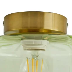 Lindby taklampe Hildur, grønn, glass, Ø 22 cm Outlet