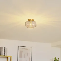 Lindby taklampe Hildur, ravfarget, glass, Ø 22 cm Online