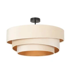 Lindby taklampe Jusari, krem, tekstil, Ø 56 cm, E27| Taklamper