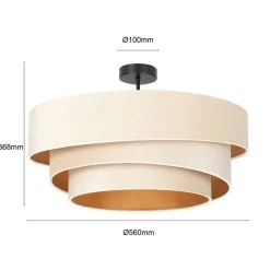 Lindby taklampe Jusari, krem, tekstil, Ø 56 cm, E27| Taklamper