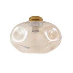 Lindby taklampe Lelia, ravfarget, glass, Ø 35 cm| Taklamper