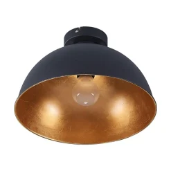 Lindby taklampe Lya, Ø 31 cm, svart-gull, metall, E27| Design- Og Hotellbelysning