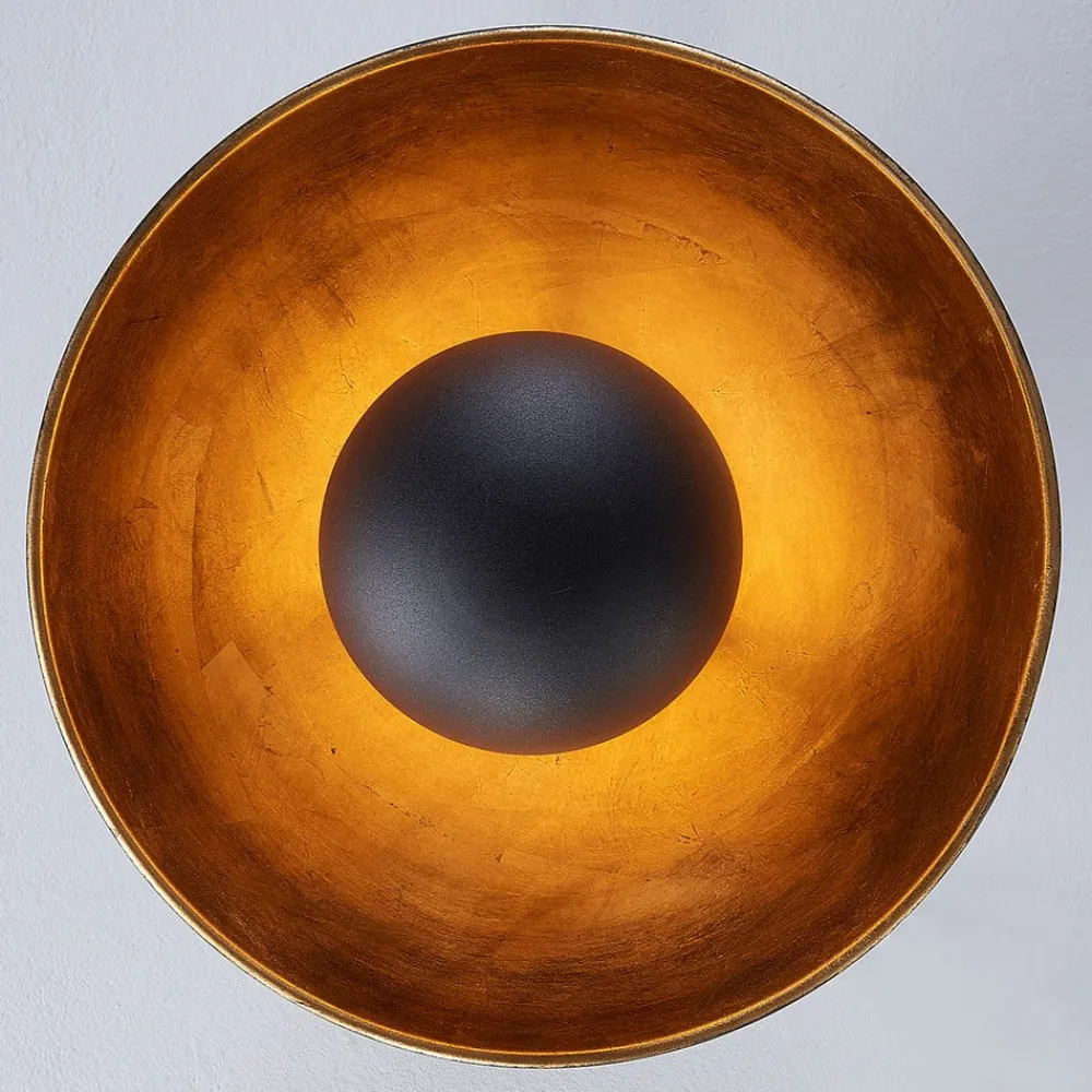 Lindby taklampe Lya, Ø 31 cm, svart-gull, metall, E27| Design- Og Hotellbelysning