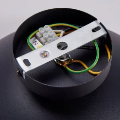 Lindby taklampe Lya, Ø 31 cm, svart-gull, metall, E27| Design- Og Hotellbelysning