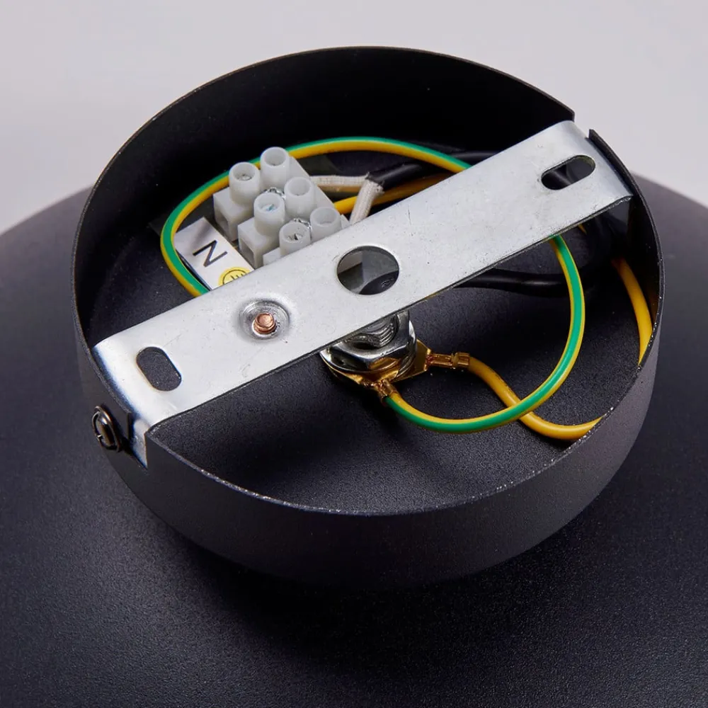 Lindby taklampe Lya, Ø 31 cm, svart-gull, metall, E27| Design- Og Hotellbelysning