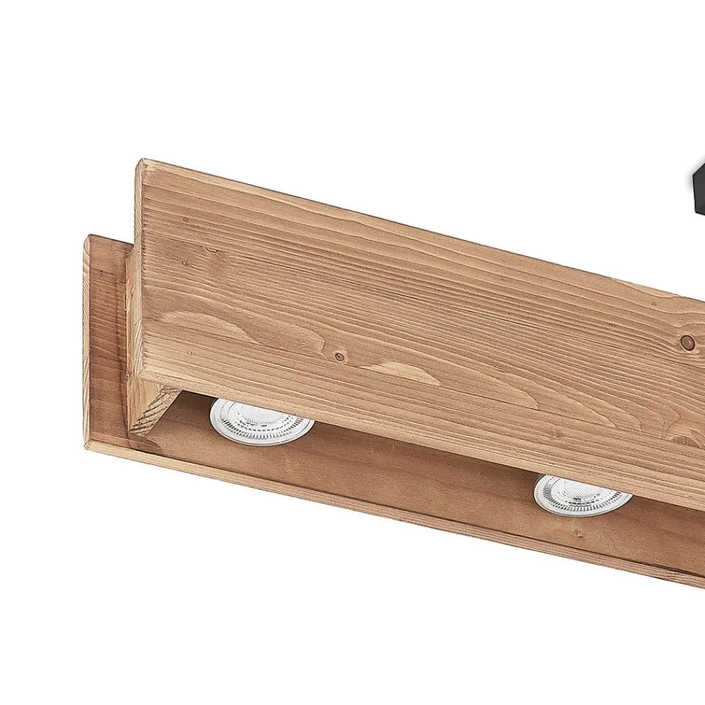 Lindby taklampe Malwin, GU10, 100 cm lang, 6 lyskilder, tre| Design- Og Hotellbelysning|Taklamper