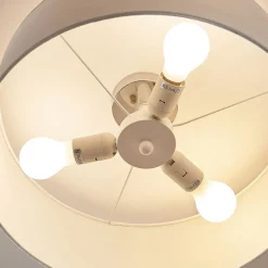 Lindby taklampe Mariat, hvit, lin, Ø 45 cm, E27 New