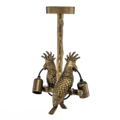Lindby taklampe Nirvathia, papegøyer, messingfarget Sale