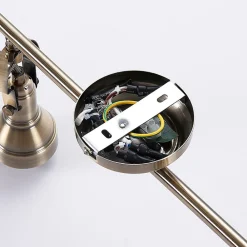 Lindby taklampe Perseas, 180 cm, 6 lyskilder, antikk messing, GU10| Led-Innendørs|Spotter I Tak