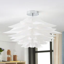 Lindby taklampe Rimon, hvit, plast, Ø 50 cm, E27| Taklamper