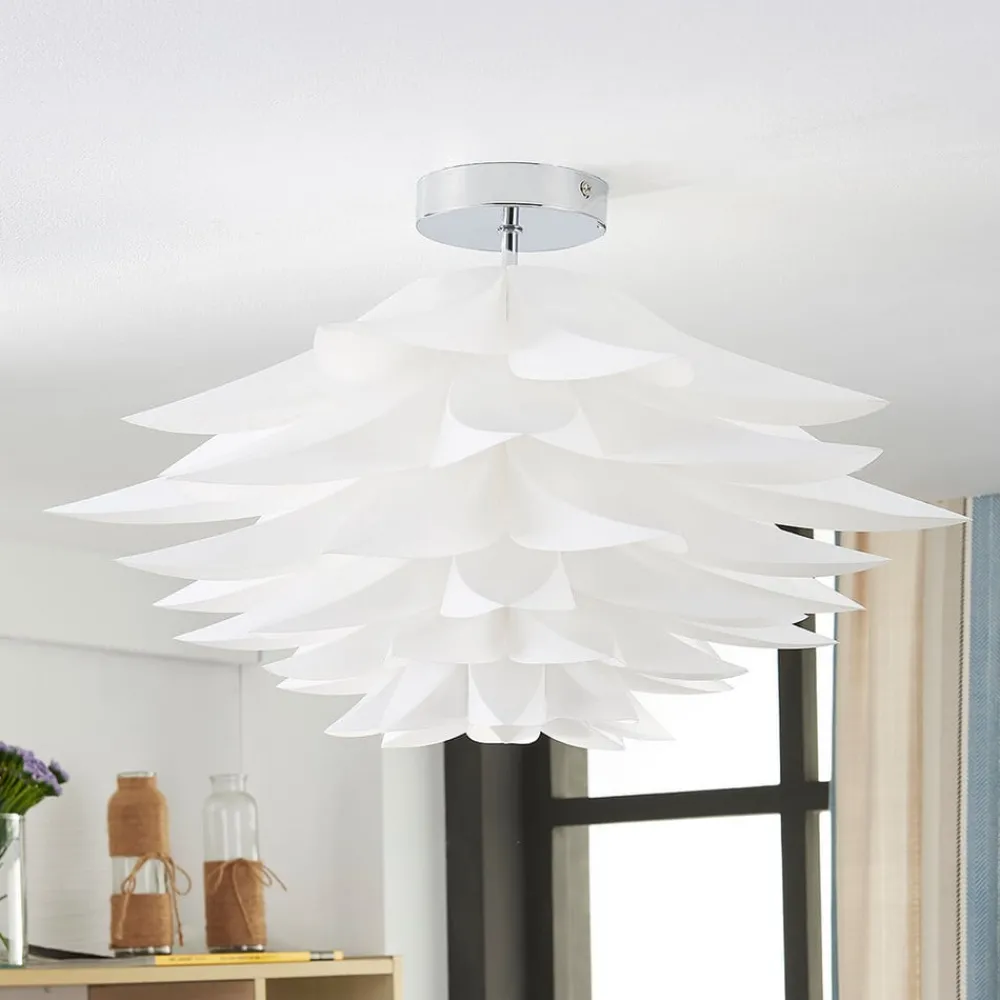 Lindby taklampe Rimon, hvit, plast, Ø 50 cm, E27| Taklamper