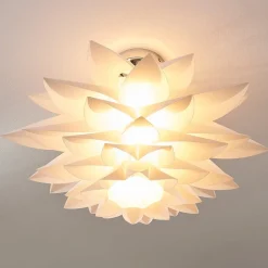 Lindby taklampe Rimon, hvit, plast, Ø 50 cm, E27| Taklamper