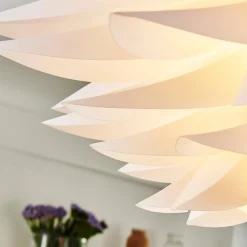 Lindby taklampe Rimon, hvit, plast, Ø 50 cm, E27| Taklamper