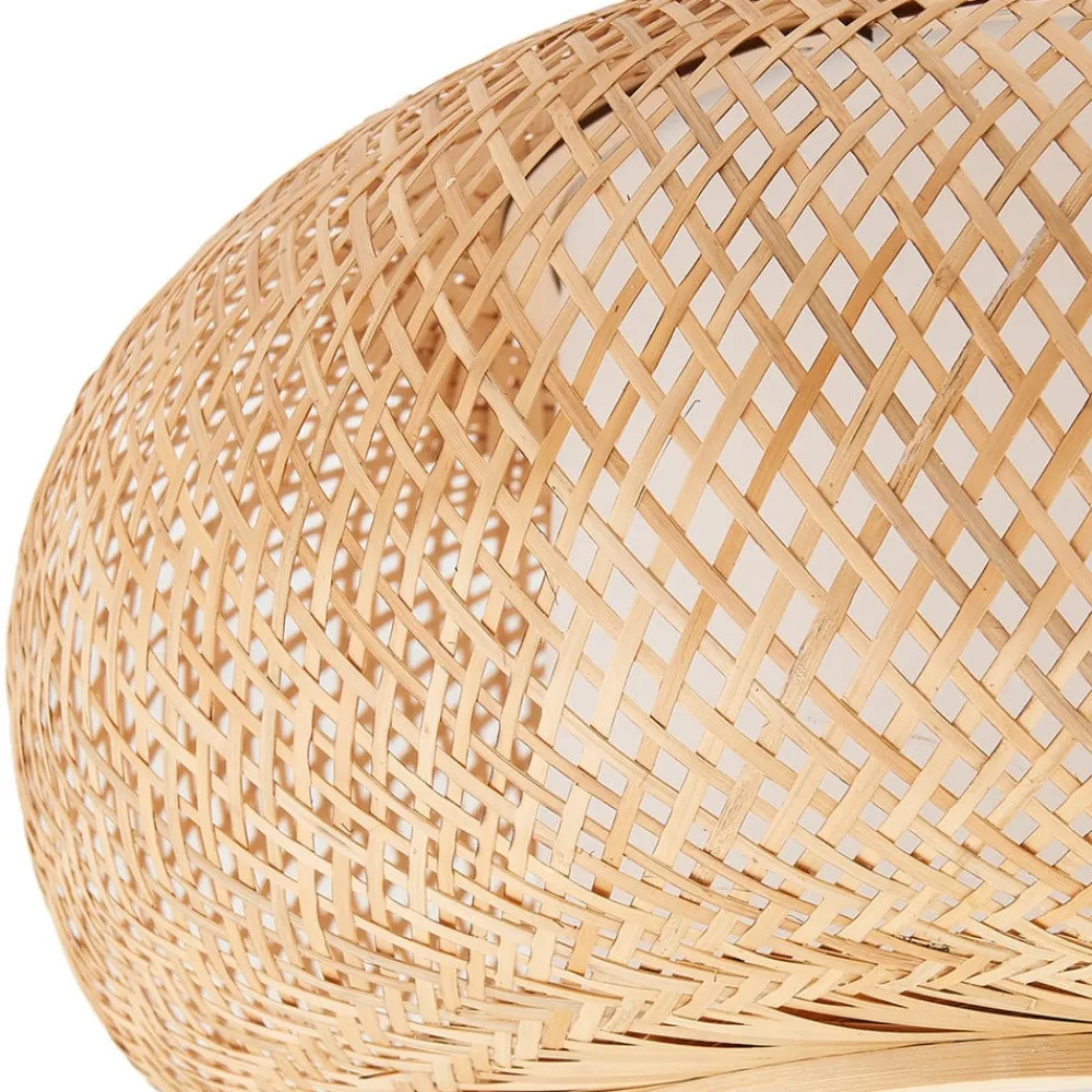 Lindby taklampe Romaine, bambus, natur/hvit, Ø 50 cm| Taklamper