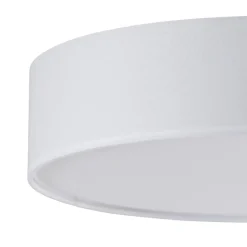 Lindby taklampe Sebatin, Ø 50 cm, hvit, stoff, E27 Hot