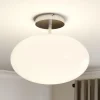 Lindby taklampe Sonika, Ø 40 cm, nikkelfarget, glass, E27| Design- Og Hotellbelysning