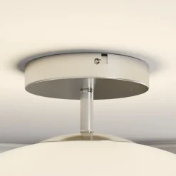 Lindby taklampe Sonika, Ø 40 cm, nikkelfarget, glass, E27| Design- Og Hotellbelysning