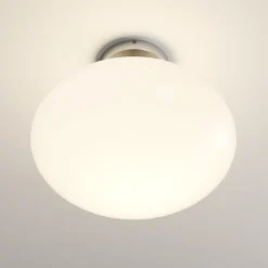 Lindby taklampe Sonika, Ø 40 cm, nikkelfarget, glass, E27| Design- Og Hotellbelysning