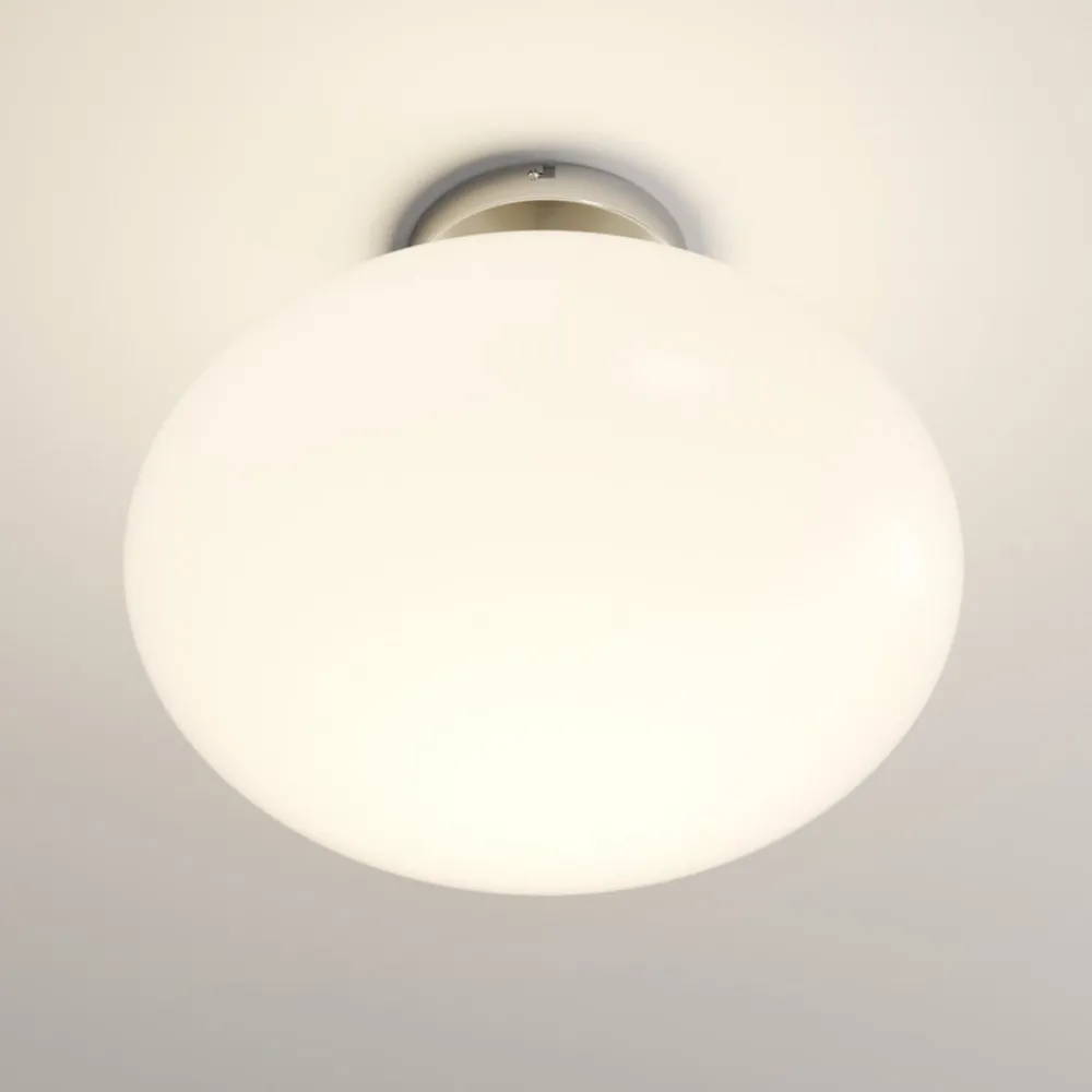 Lindby taklampe Sonika, Ø 40 cm, nikkelfarget, glass, E27| Design- Og Hotellbelysning