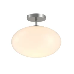 Lindby taklampe Sonika, Ø 40 cm, nikkelfarget, glass, E27| Design- Og Hotellbelysning