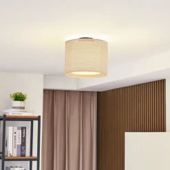 Lindby taklampe Soula, Ø 26 cm, beige, plast, E27 Outlet