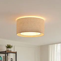 Lindby taklampe Soula, Ø 40 cm, beige, plast, E27 Best