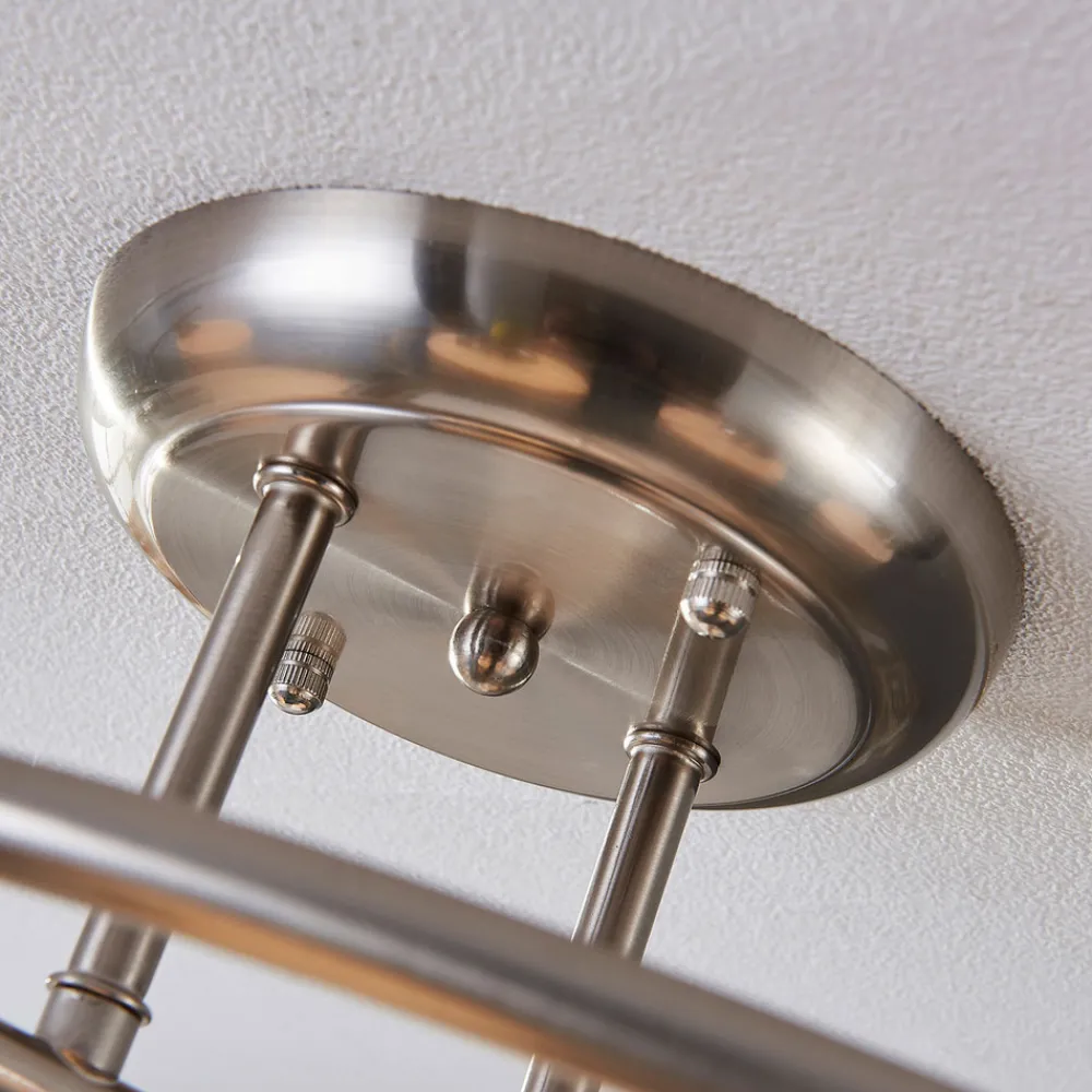 Lindby taklampe Svean, 6 lyskilder, hvit, glass, lengde 75 cm Hot