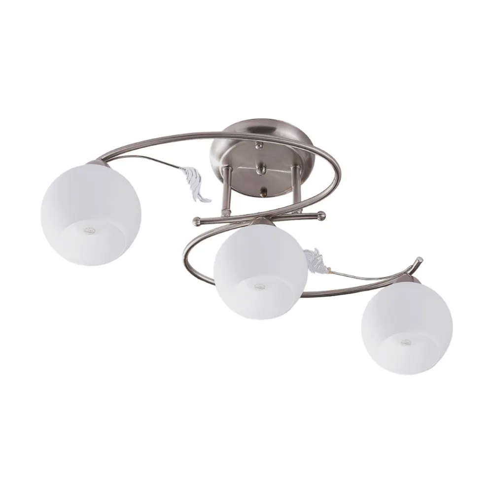 Lindby taklampe Svean, 3-flg., hvit, glass, lengde 60 cm Outlet
