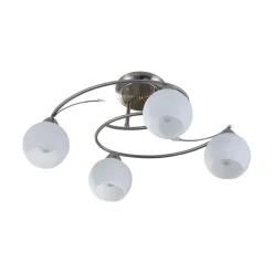 Lindby taklampe Svean, 4-lys, hvit, glass, lengde 42,5 cm| Design- Og Hotellbelysning|Taklamper