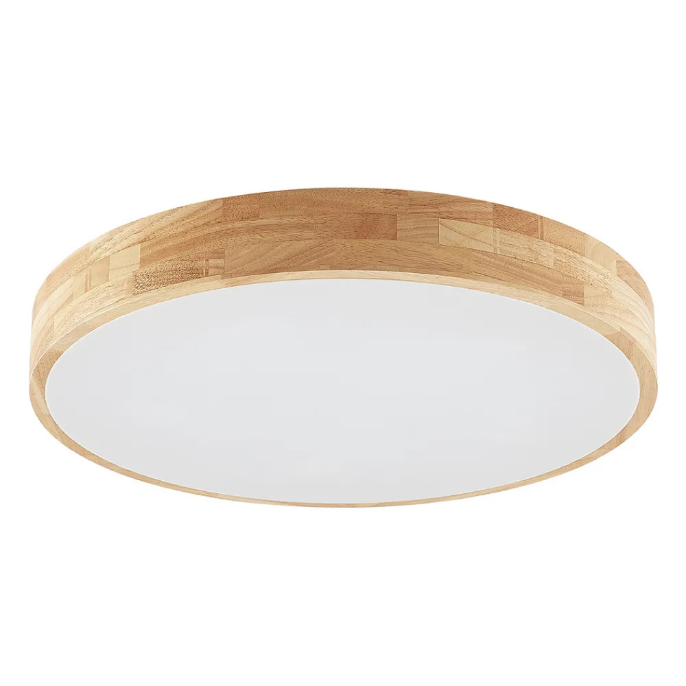 Lindby taklampe Tanju, Ø 60 cm, 5 lyskilder, eik, E27 Outlet