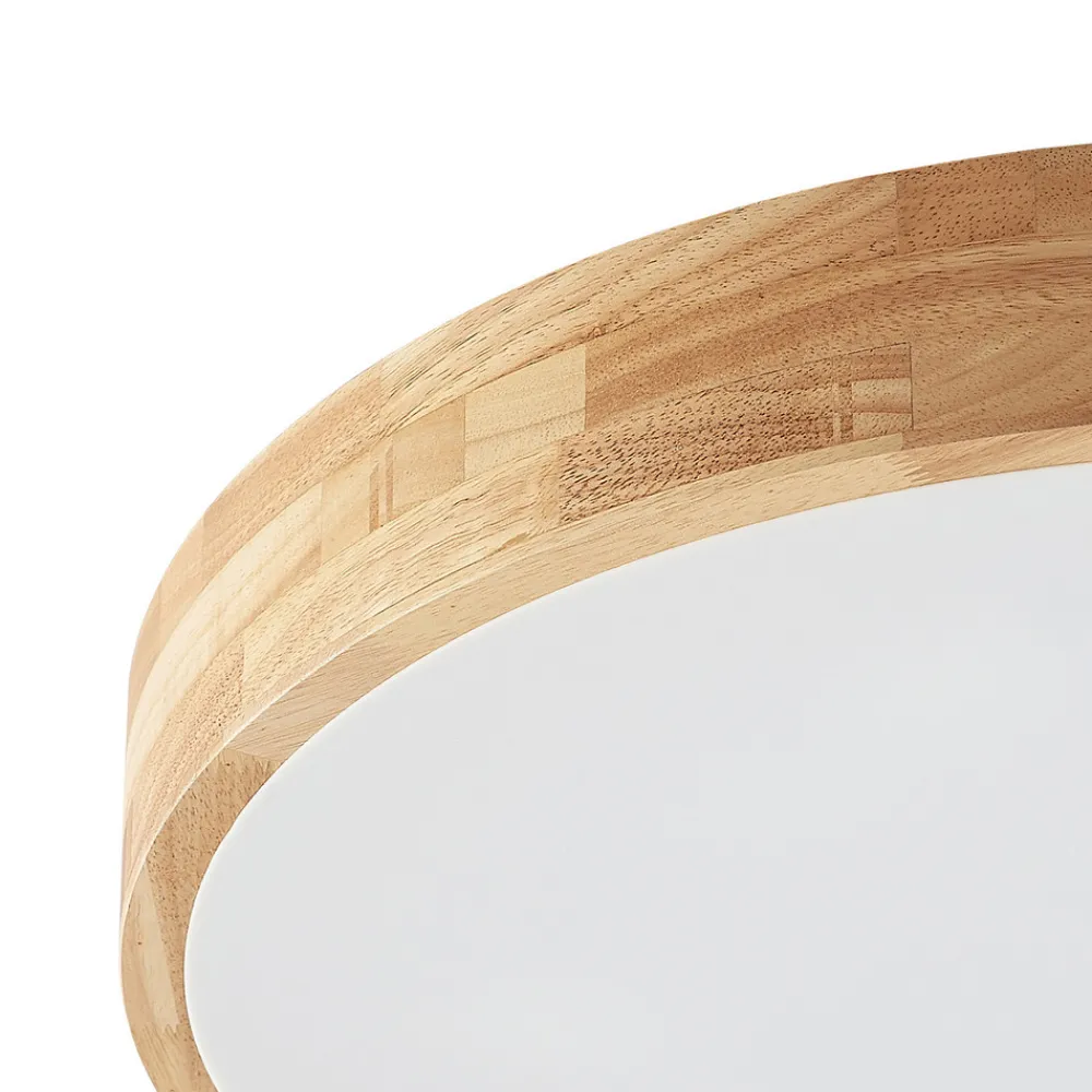 Lindby taklampe Tanju, Ø 60 cm, 5 lyskilder, eik, E27 Outlet