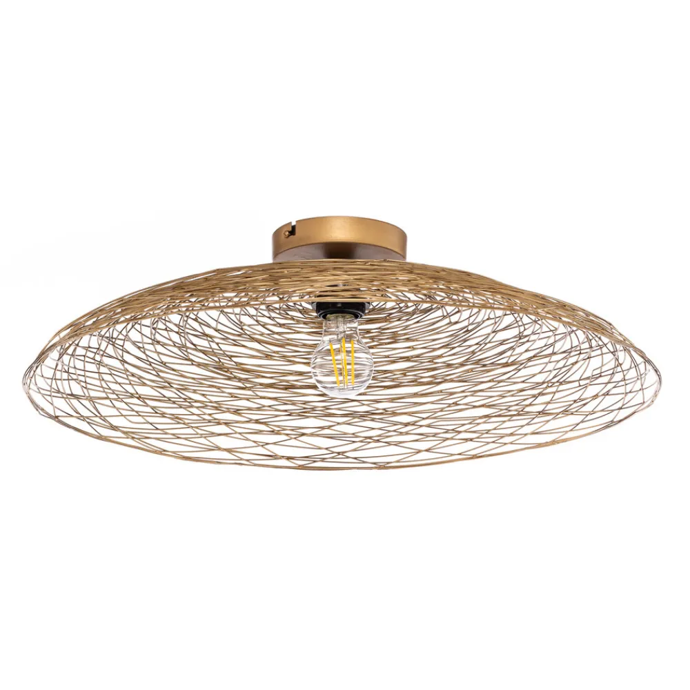 Lindby taklampe Thorian, Ø 60 cm, gullfarget, jern Hot