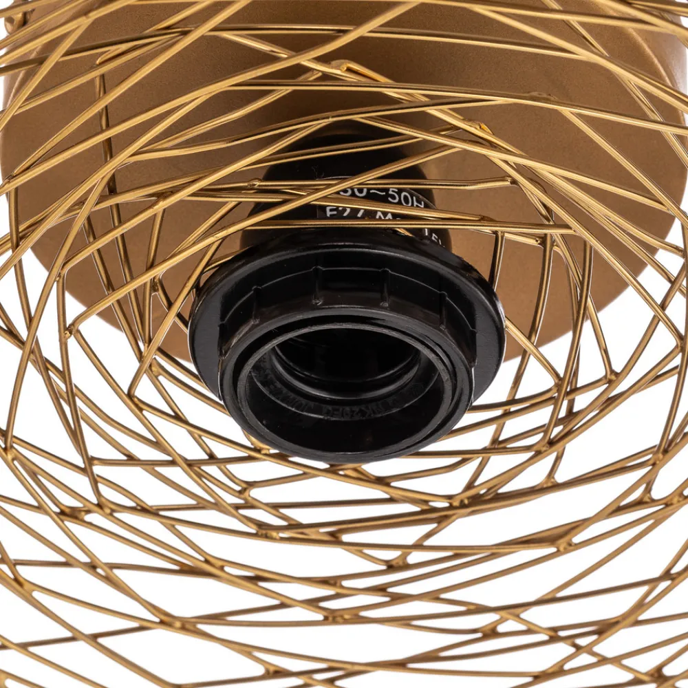 Lindby taklampe Thorian, Ø 60 cm, gullfarget, jern Hot