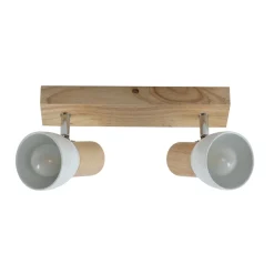 Lindby taklampe Thorin, 27 cm, 2 lyskilder, hvit, tre, E14 Sale