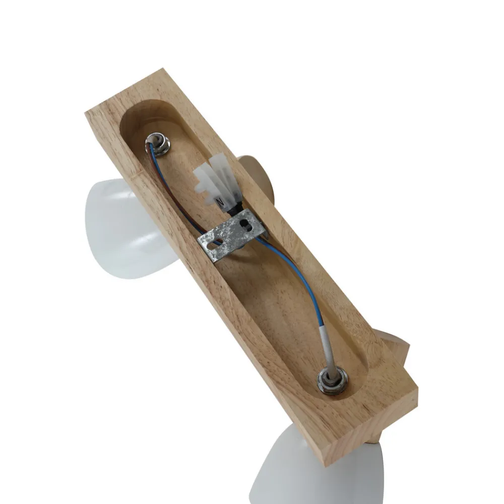 Lindby taklampe Thorin, 27 cm, 2 lyskilder, hvit, tre, E14 Sale