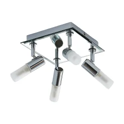 Lindby taklampe til bad Zela, 32 cm, krom, 4 lyskilder, IP44 Discount