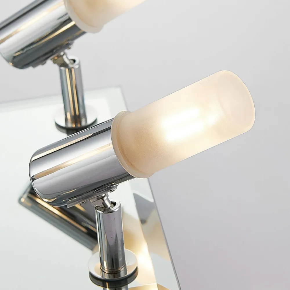 Lindby taklampe til bad Zela, 32 cm, krom, 4 lyskilder, IP44 Discount