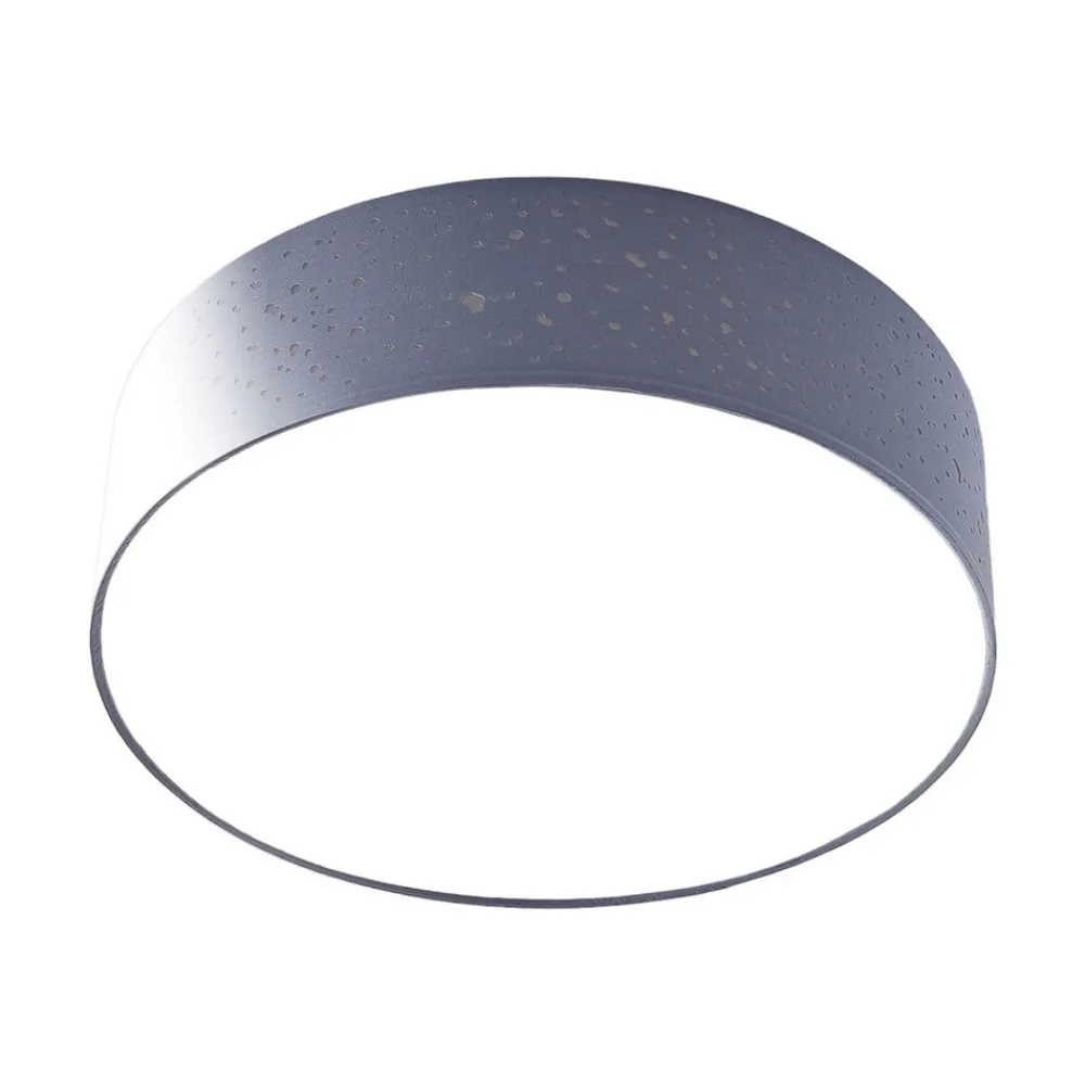 Lindby taklampe Umma, grå, stoff, Ø 50 cm, E27 Best