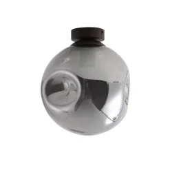 Lindby taklampe Valentina, E27, røykgrå, glass, Ø 25 cm Best