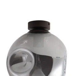 Lindby taklampe Valentina, E27, røykgrå, glass, Ø 25 cm Best