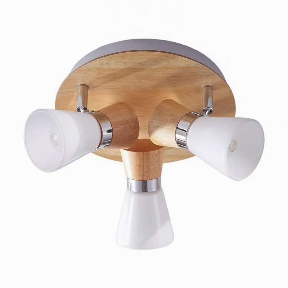 Lindby taklampe Vivica, Ø 26 cm, krom, glass, tre| Taklamper