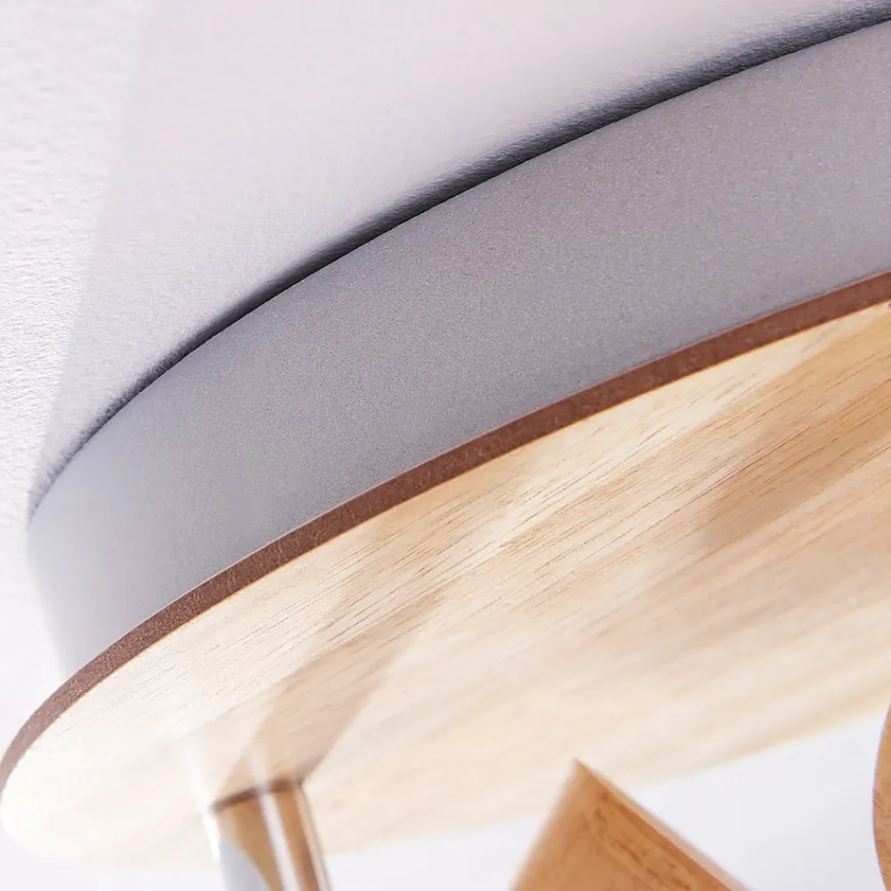 Lindby taklampe Vivica, Ø 26 cm, krom, glass, tre| Taklamper