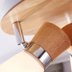 Lindby taklampe Vivica, Ø 26 cm, krom, glass, tre| Taklamper