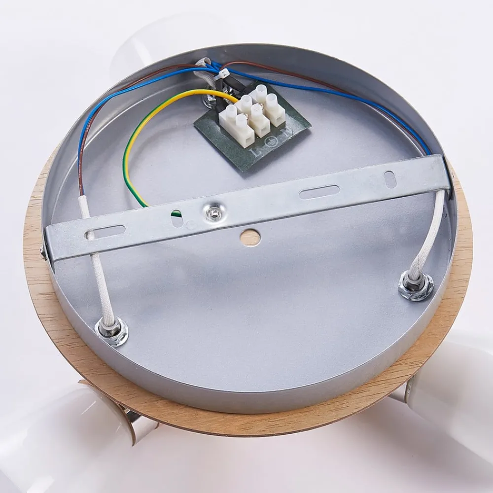 Lindby taklampe Vivica, Ø 26 cm, krom, glass, tre| Taklamper