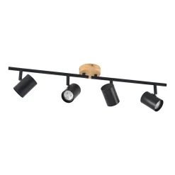 Lindby taklampe Xiomara, 4 lyskilder, 68 cm lang, tre