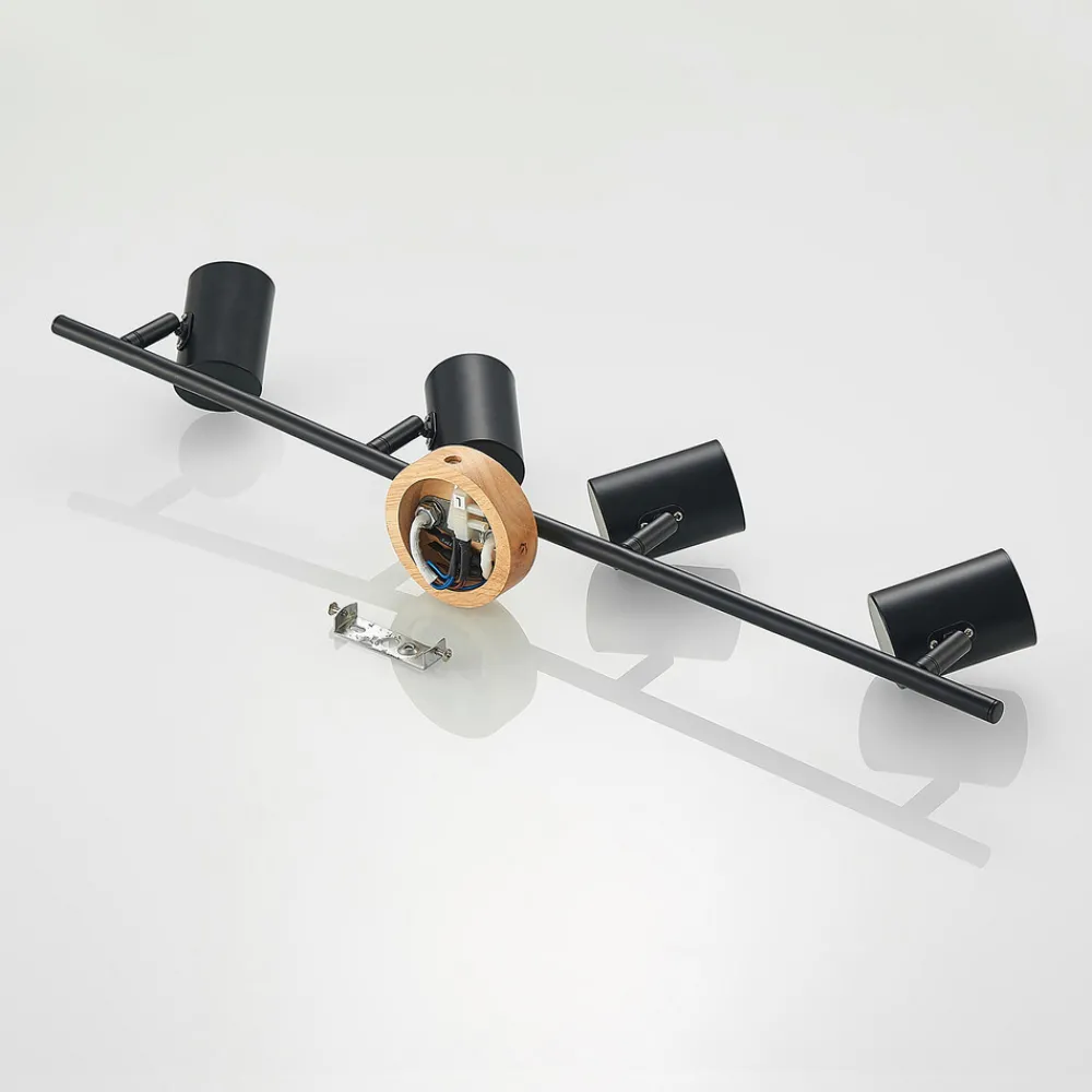 Lindby taklampe Xiomara, 4 lyskilder, 68 cm lang, tre