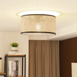 Lindby taklampe Yaelle, 22 cm høy, rotting, svart, E27| Design- Og Hotellbelysning|Taklamper