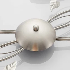 Lindby taklampe Yannie, 6 lyskilder, 106 cm, nikkel/hvit, glass| Design- Og Hotellbelysning|Taklamper